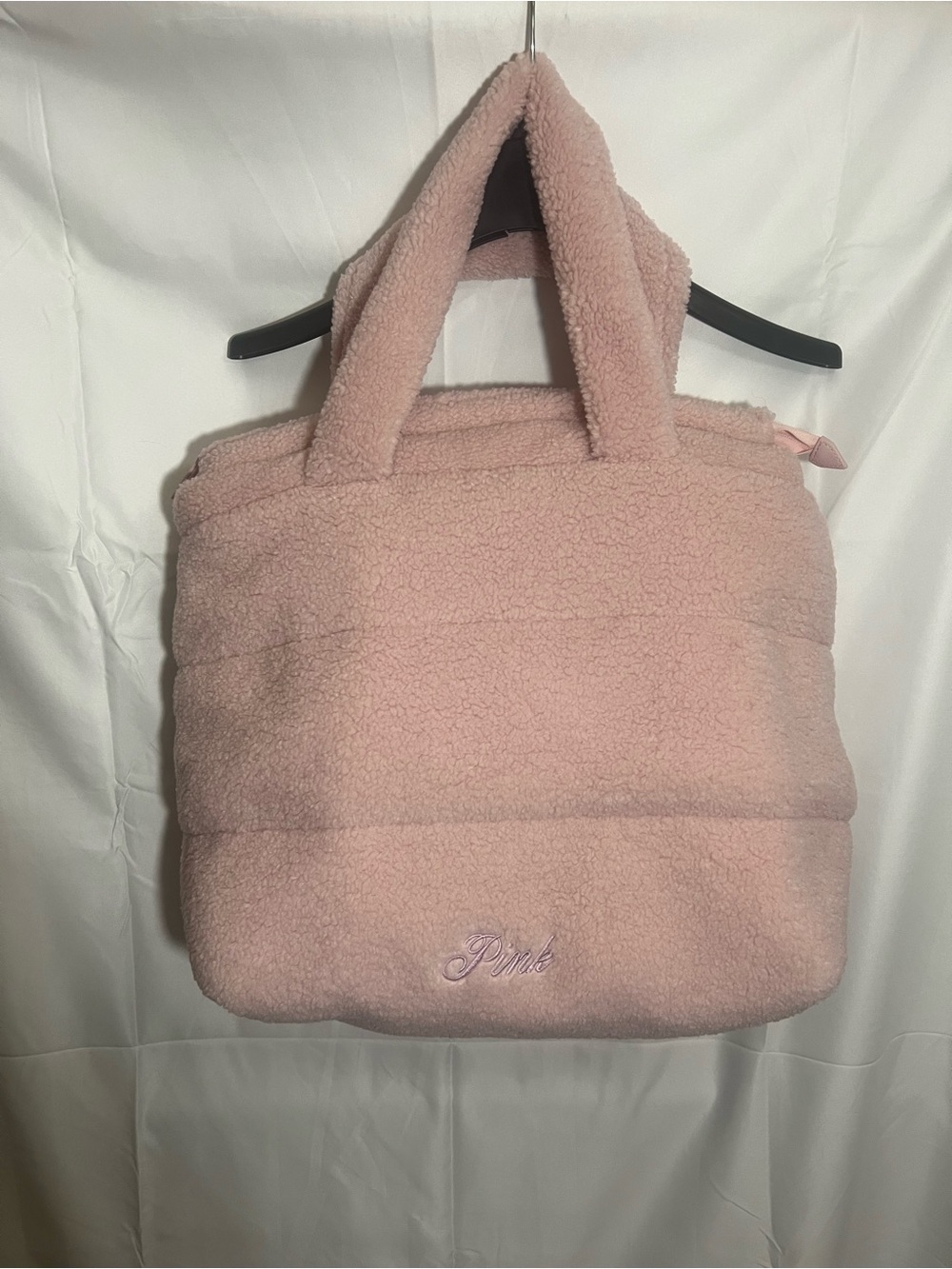 PINK Victoria's Secret Light Pink Sherpa Tote